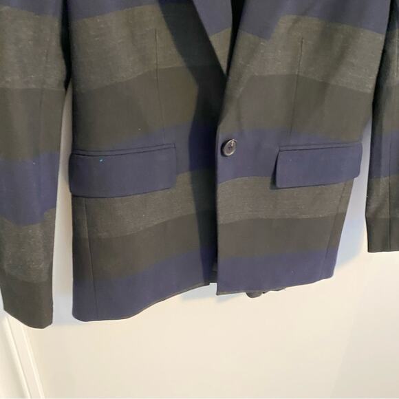 Veronica Beard Blue Gray Striped Dickey Blazer Jacket 2 - Picture 11 of 14